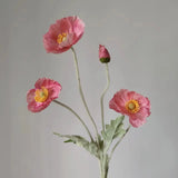 Popxstar spring decor Artificial Flowers Fake Poppy Silk Flowers Long Stem Housewarming Garden Table Wedding DIY Party Wedding Bridal Bouquet Decor
