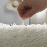 Popxstar White Fluffy Hall Carpet Modern Living Room Bedroom Home Decor Large Mats Thickened Non-Slip Girl Children's Room Pink Furry Rug