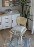 Popxstar 2pcs Ruffled Square Cushion Cover Solid Color Soft Breathable Cute Plain Home Decor Dining Chair Boho Style 100% Cotton Cottage