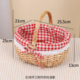 popxstar New Wicker Egg And Fruit Basket Storage Basket Handheld Outdoor Picnic Basket Egg Basket Flower Basket Gift For Best Friend