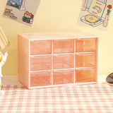 Popxstar Desktop 9 Grid Storage Boxes Organizer Transparent Small Drawer Partitioned Student Desk Wall-mounted Sundries Storage Box Cute