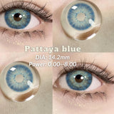 Popxstar 2Pcs Colored Contacts Lens with Prescription Brown Natural Lens Yearly Use Blue Contacts Pupils