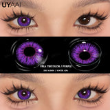 Popxstar  1 Pair Cat Eyes Crazy Lenses Vampire Lenses for Halloween Cosplay Eye Contacts White Lenses Anime Black Colored Lenses