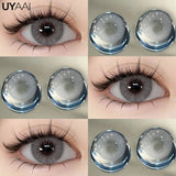 Popxstar  1 Pair Colored Contact Lenses for Eyes Natural Fashion Lenses Gray Beauty Pupils Blue Eye Lenses Cosmetics Soft Lenses
