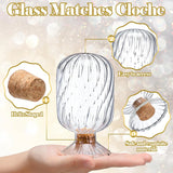 Popxstar Helix Shaped Glass Matches Cloche Decorative Glass Matches Cloche for 4 Inch Candle Matches Trendy Fireplace Display Decor