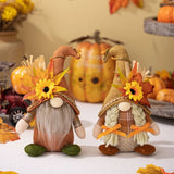 Popxstar Fall Gnome Maple Leaf Sunflower Plush Faceless Doll Glowing Elf Dwarf Decorations For Christmas Autumn Thanksgiving Decor Gifts