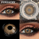 1 Pair Colored Contact Lenses Brown Green Lenses Natural Look Eye Makeup Softlens Beautiful Gray Pupils for Yearly Use
