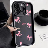 Popxstar Pink Bow Knot Silicone Phone Case For Xiaomi Redmi Note 14 13 12 11 Pro Plus 5G 12S 11S Redmi 13C 14C 13 4G Candy Soft Cover