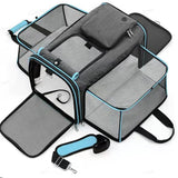 Cat/Dogs Bag Foldable Large Capacity Cat Outdoor Car Expansion Portable Pet Handbag Breathable Diagonal Cross Bag Hiking Camping