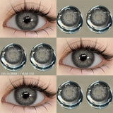 Popxstar Colored Contact Lenses with Prescription Myopia Blue Lenses with Degree Gray Pupils Lens Brown Lenses Fashion Yearly