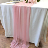 Popxstar Chiffon Table Runner Sheer Fabric Silk for Boho Sheer Fabric Wedding Arch Overlay Draping Decoration Birthday Party Table Decor