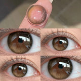 2Pieces Colored Contact Lenses Bueatiful Pupil Color Circle Lens Green Iris Prescription Yearly Natural Coloured Contacts