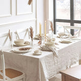 Popxstar French Cream Style Household Tablecloths, Wedding Parties, Holiday Kitchen Tablecloths, Soft Pleated Texture Beige Tablecloths
