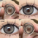 Popxstar 2PCS Color Contact Lenses (Pearl Series) Brown Natural Lenses Gray High Quality Eye Contacts 14.5mm Big Pupil Beauty Lense