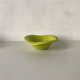 Popxstar Ins Ceramic Saucer Korean Style Dessert Yogurt Oats Bowl Cream Color Fruit Salad Container Food Display Plate Kitchen Utensils