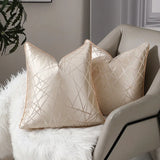 Luxury Geometric Pillow Covers High Precision Piping Edge Decorative Cushion Case Jacquard 45x45cm Square Throw Pillow Cover