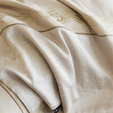 Popxstar  1000TC Egyptian Cotton Brushed Jacquard Embroidery Luxury Solid Color Bedding Set Duvet Cover Flat/Fitted Sheet Pillowcases 4Pcs