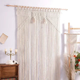 Handmade Cotton Rope Woven Curtain Tassel Tapestry Decorative Door Curtains Homestays Wall Creative Background Partition Curtain