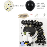 Popxstar Black and Gold Balloons Garland Arch Kit with Starburst Foil Balloons for Wedding Birthday Family Party Decorations Supplies