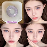 Popxstar  2PCS Gilding Prescription Contact Lenses Cosmetics Eye Color Lenses Fashion Pupils Myopia Colored Contact Lenses Violet