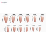 Popxstar  Glossy Nude Pink Color False Nails White French Tip Almond Press on Nails Full Cover Wearable Fake Nails for Women and Girls