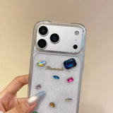 Fashion Luxury Glitter 3D Rhinestone Diamand Clear Phone Case For iPhone 17pro 16 Pro Max 15 13 14 Shockproof Transparent Cover