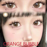 Popxstar 14.50mm Soft Contacts Lenses with Power for Eye Colors Dolly Eyewear Accessories линзы для глаз цветные Orange Bubble