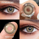 Popxstar  1 Pair Dark Black Color Contact Lenses for Eyes Natural Brown Grey Eye Contacts Beautiful Pupils Makeup Lens Yearly Use