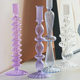 Popxstar Glass Candle Holders Nordic Decor Taper Candle Holder Candlesticks for Home Wedding Room Decoration Party Vase Home Decor