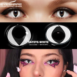 Popxstar  1 Pair yellow cosplay color contact lenses for eyes crazy Halloween cat Eye makeup Role playing Eye cosmetics red lens