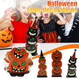 Popxstar Happy Halloween Table Decorations,  Table Centerpieces Wooden For Halloween Party Dinner Table Topper Tray Room Decor Decoration
