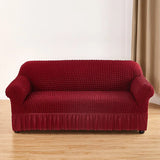 1/2/3/4 Seater Seersucker Sofa Slipcover with Skirt Universal Stretch Sofa Couch Slipcover Easy Fitted Chair Furniture Protector
