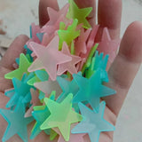 Popxstar 3/50/100pcs Fluorescent Glow the Dark 3D Stars Moon Wall Stickers Kids Baby Rooms Decoration Girls Bedroom Ceiling Home Decor