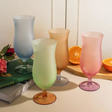 Popxstar  Pastel Frosted Glass Goblets Drinkware Home High-footed Cups Home Kitchen Party Bars Cocktail Glasses Beverage Juice Decor Gifts