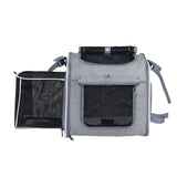 Dog or Cat Bike Basket Expandable Foldable Soft Sided Pet Carrier Backpack with 4 Open Doors, Foldable Dog Cat Bike Carrier