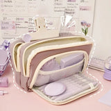 Popxstar Girl Large Capacity Aesthetic Pencil Back-to-school Cases Cute Stationery Holder Bag Zipper Pencil Pouch Student School Supplies