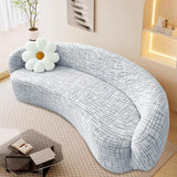 Stretch Shaped Sofa Protector for Living Room Semi-Circular Curved Couch Cover Soft Leaves Sectional Jacquard Sofa Slipcover