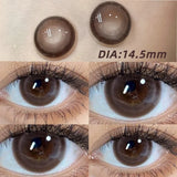 2PCS/Pair Korea Colored Contact Lenses with Degree Brown Natural Pupil Large Diameter Black Lens for Eye Fashion Cosmetic