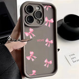Popxstar Pink Bow Knot Silicone Phone Case For Xiaomi Redmi Note 14 13 12 11 Pro Plus 5G 12S 11S Redmi 13C 14C 13 4G Candy Soft Cover