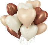 Popxstar 10pcs 18inch Heart Foil Balloons Pink Sage Green Heart Balloon for Birthday Party Valentines Day Wedding Anniversary Decorations