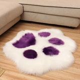 Cute Cat Paw Shape Plush Carpet Living Room Bedroom Home Sofa Foot Mats Shaggy Fluffy Rug Bedside Carpet