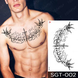 Popxstar Large Chest Waist Shoulder Back Waterproof Temporary Tattoo Sticker Lace Gemstone Flower Fake Tatoo Underboob Body Art For Women