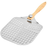 Folding Wood Handle Perforated Pizza Spatula Hollow Design Detachable Bread Paddle Aluminum Cake Transfer Shovel Restaurant