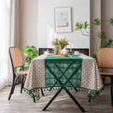 Popxstar  Table Cloth Plain Color Hollow Splicing Small Fresh Dining Table Cloth Restaurant Tablecloth
