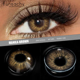 Popxstar  1 Pair Colored Contact Lenses for Eyes Brown Fashion Cosmetic Lenses Gray Pupils Natural Eye Contacts Women Eye Makeup