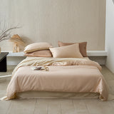 Popxstar High-end 65% Lyocell Fiber + 35% Cotton Bedding Set Queen Fresh Natural Plant Duvet Cover Set with Sheets Quilt Cover Pillowcase