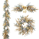 Popxstar Christmas Wreath Hanging Door New Year Garland Rattan Branch Garland for Front Door Wall Indoors Outdoors Ornament Party