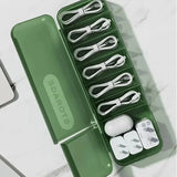 Popxstar  With 7 Compartments Organizer Charger Cord Storage Box Data Cable Storage Case Reusable Cable Storage Box For Home Travel New