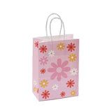 Popxstar 6Pcs Sweet Daisy Flower Paper Kraft Gift Packing Bags with Handle Candy Favor Bag Wedding Baby Shower Kids Birthday Party Decor