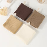 Popxstar Soft Absorbent Gauze Cotton Baby Square Towels Infant Wash Hand Face Towels Crepe Muslin Saliva Wipe Face Cloths for Babies
